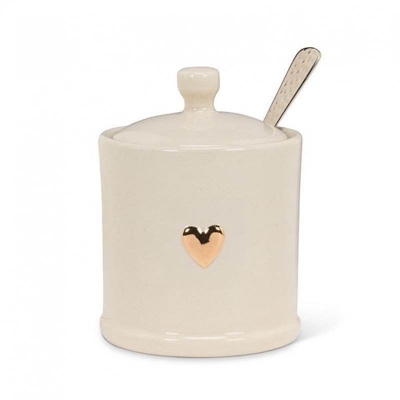 Heart Décor Covered Jam Jar