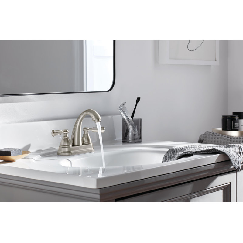 Robinet de salle de bain central avec ensemble de bonde Elmhurst, Nickel brossé