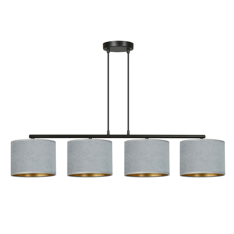 Eamie 4 - Light Kitchen Island Drum Pendant, Grey