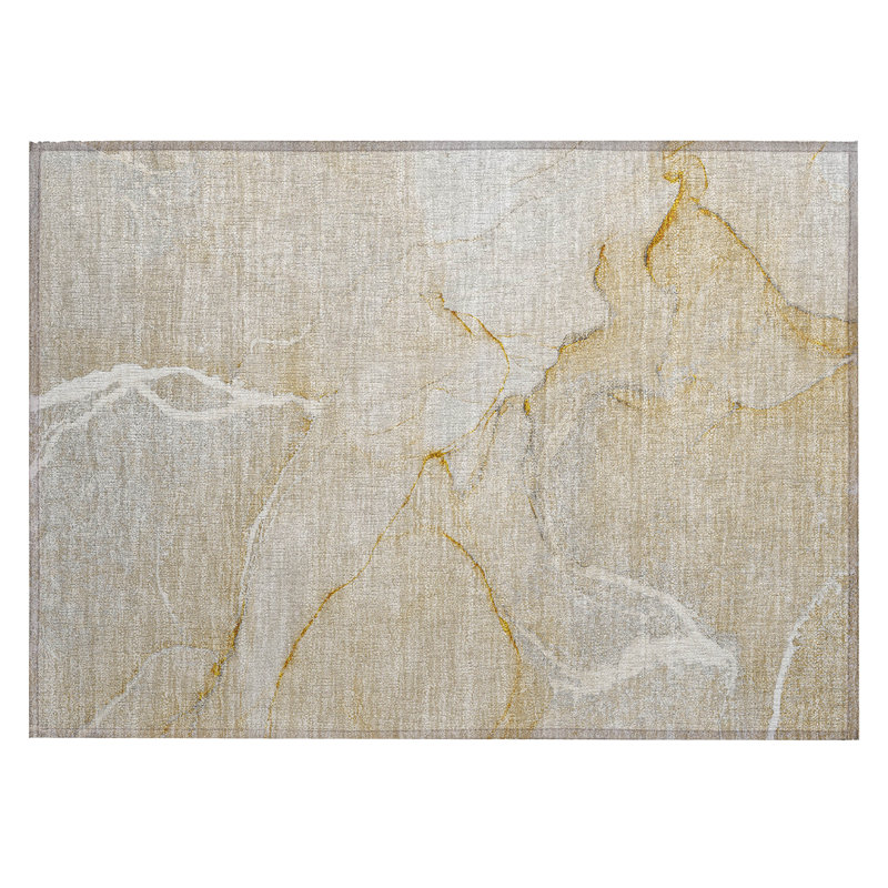 Tapis beige lavable abstrait intérieur / extérieur