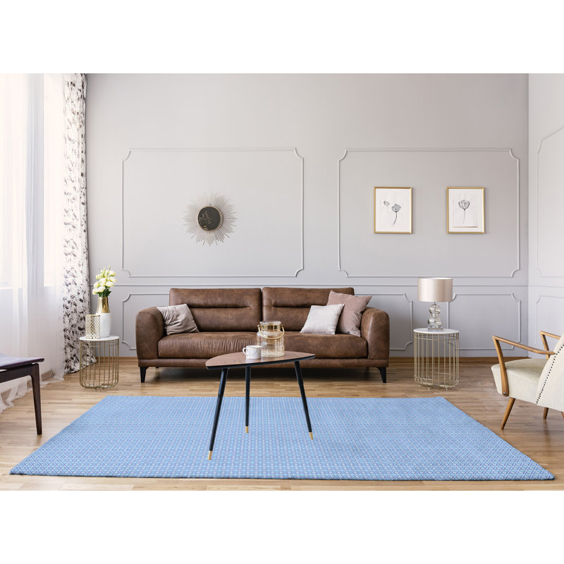 Tapis flèche à carreaux flèche blue pattern, Rectangle 8 pi x 10 pi