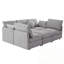 Canapé-lit en U avec repose-pieds mobile et deux ports USB-1501869852