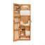 Armoire pour armoire à bijoux en bois massif avec miroir pleine grandeur, verrouillable au mur 47,5 x 14,3 po avec lumière DEL-1939354827