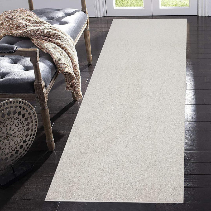 Tapis blanc cassé Quinerly, Tapis de couloir 3 pi x 12 pi