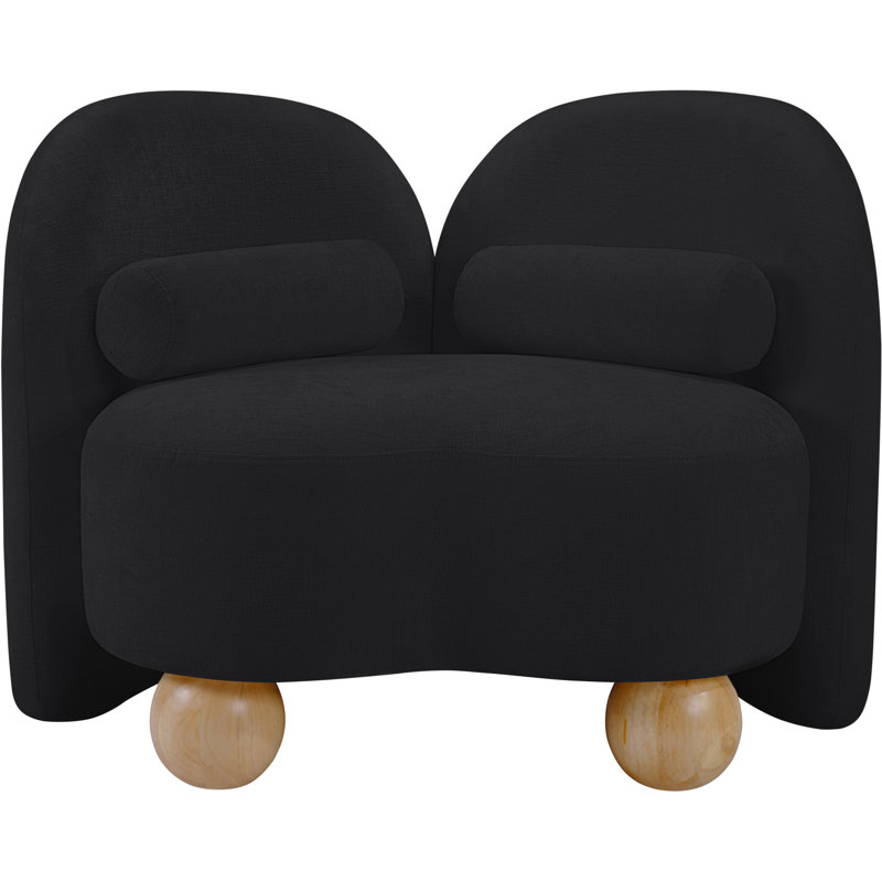 Daphne Upholstered Chair, Black Chenille Fabric