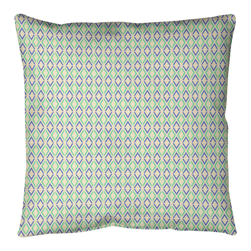 Coussin Katelyn Elizabeth, 36 po x 36 po, Vert / bleu