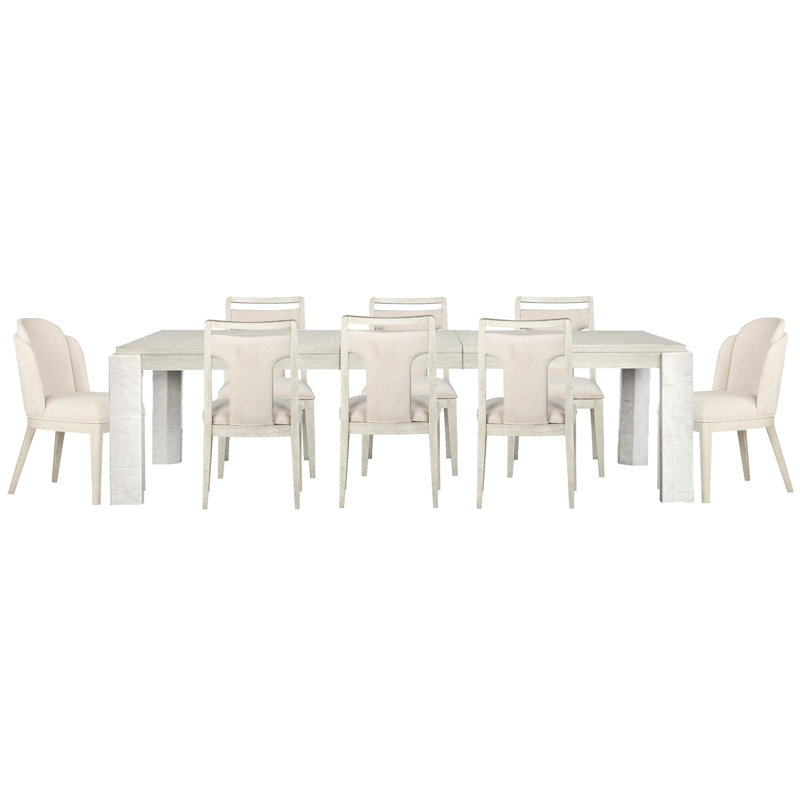 Table de salle à manger extensible rectangulaire avec 6 chaises d'appoint et 2 chaises