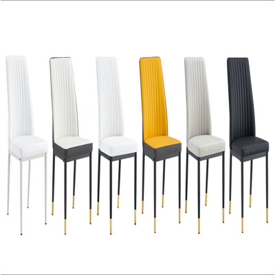 Un ensemble de 4 chaises de salle à manger, un ensemble de chaises de salle à manger noires, des sièges à dossier haut en polyuréthane et des fauteuils à pieds robustes, convient aux restaurants, aux cuisines et aux salons