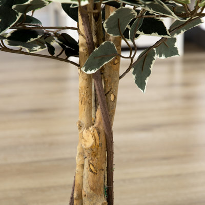 130cm Faux Ficus Tree in Cement Planter