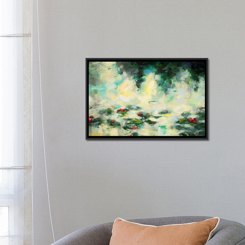 « solstice x », impression sur toile, H 18 po x l 26 po x P 1,5 po, Toile avec cadre noir, Pas de tapis