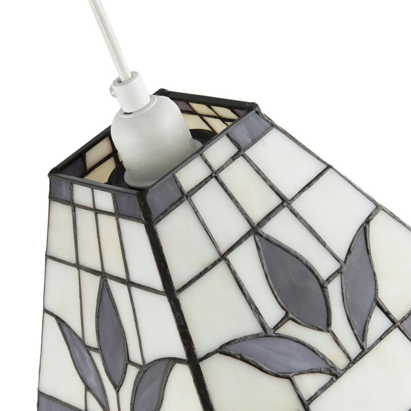 17cm H Glass Square Pendant Shade ( No Direct Attachment Method ), Purple
