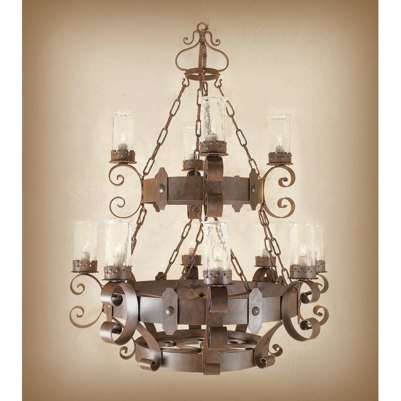 Lustre à niveaux unique / remarquable à 12 lumières Lorenco