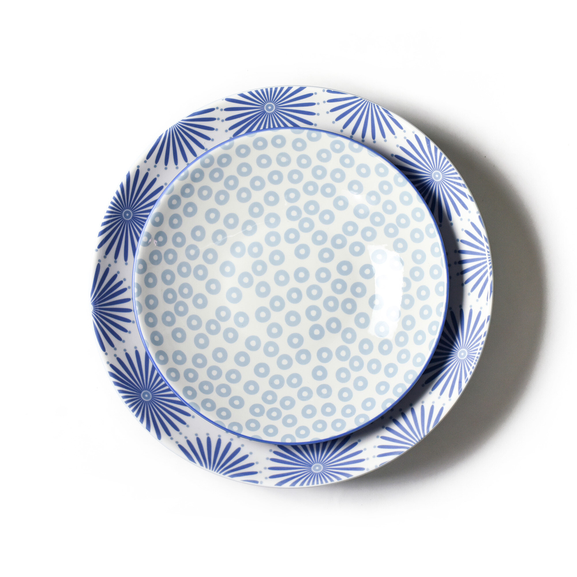 Birch Lane™ Rhys Burst Pip 2 Piece Platter Set | Wayfair