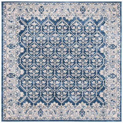 Asucena Oriental Navy/Light Gray Area Rug