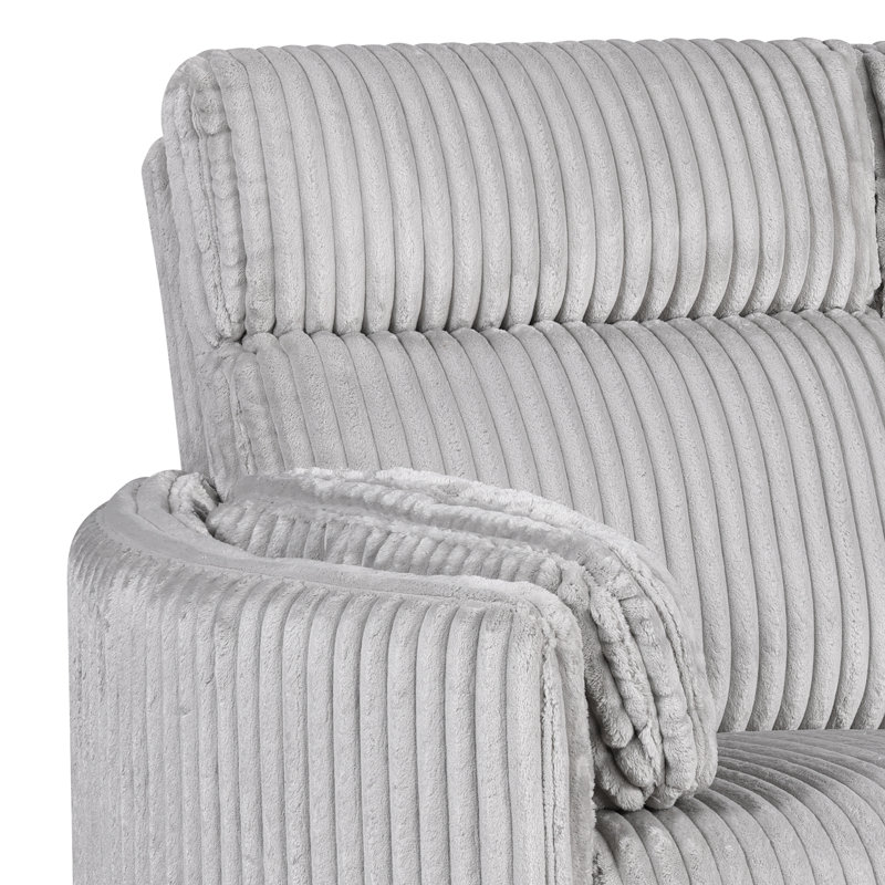 Fauteuil inclinable électrique de 53 po de largeur Bre, Gris Mega