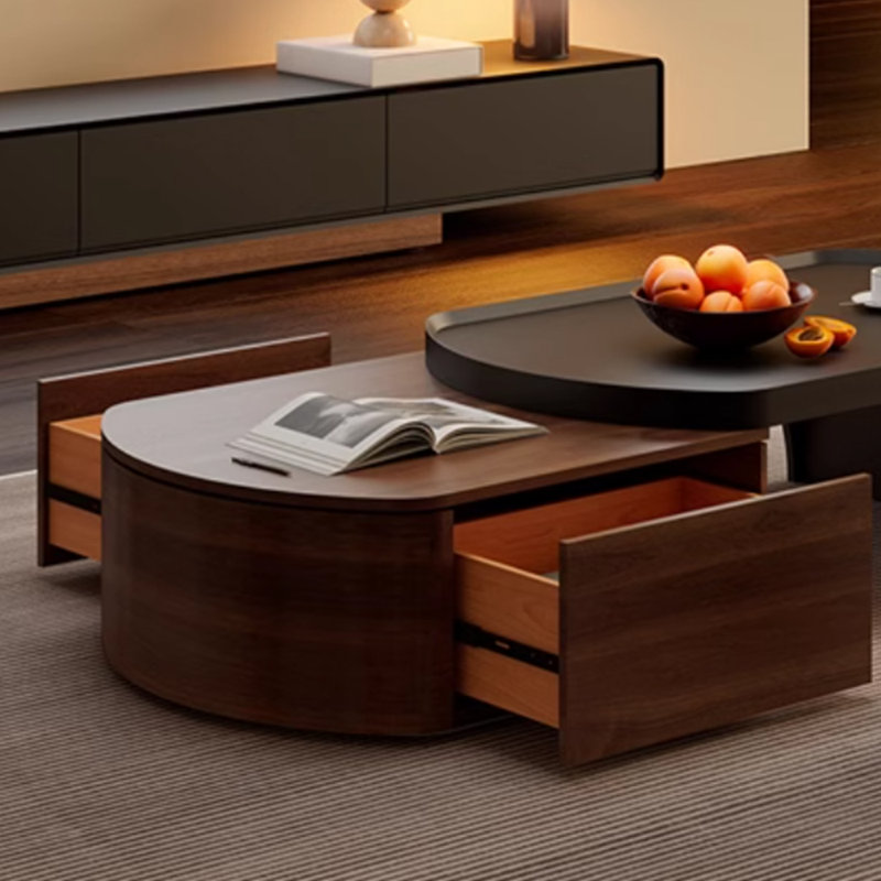 Table basse en bois massif design sens Design, Noir / brun