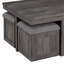 Table basse 38 po en bois rustique avec tabourets de rangement Moseberg-942804847