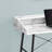 Computer Desk, Home Office, Laptop, Storage Shelves, 48"L, Work, White Marble Look Laminate, Black Metal, Contemporary, Modern-1222341418