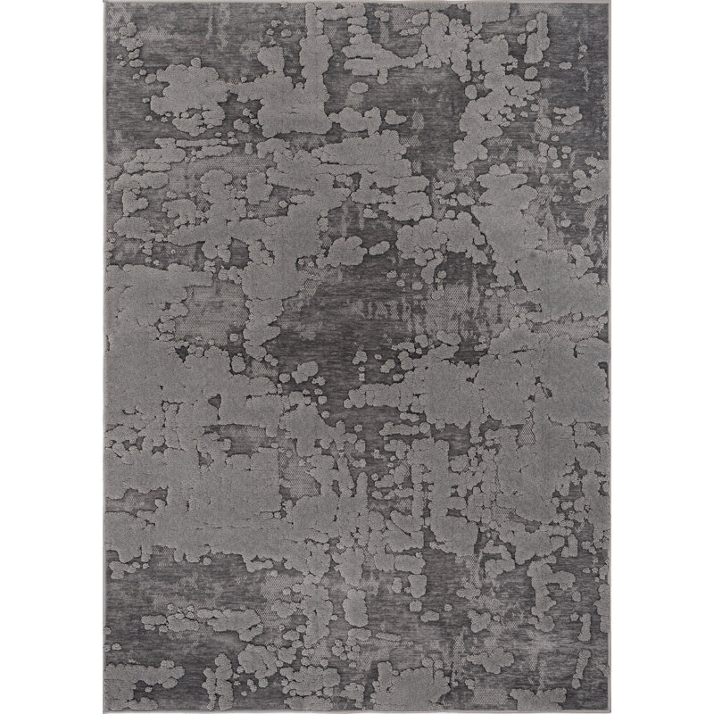 Leong Collection Transitional Gray Geometric Area Rug, Rectangle 2' x 3'
