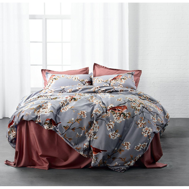  Ensemble de housse de couette 100% coton moderne et contemporain Dusty Cedar