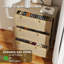 Commode 3 tiroirs pour la chambre à coucher, commode en bois massif de commode en rotin, rangement spacieux avec poignées en métal, pour le couloir de la chambre à coucher, Oaken