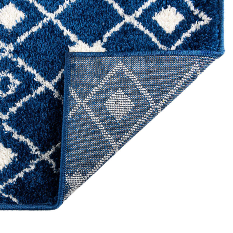 Somerville Geometric Indoor Rug, Runner 2' x 5'3", Navy
