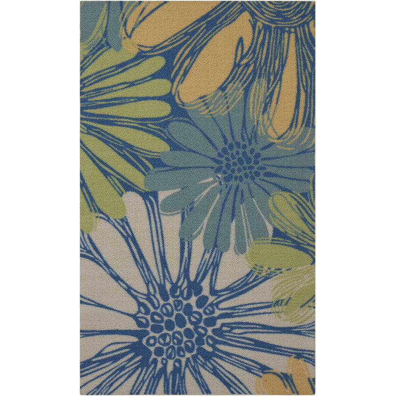 Tapis bleu moderne Dian, Rectangle 2 pi 3 po x 3 pi 9 po