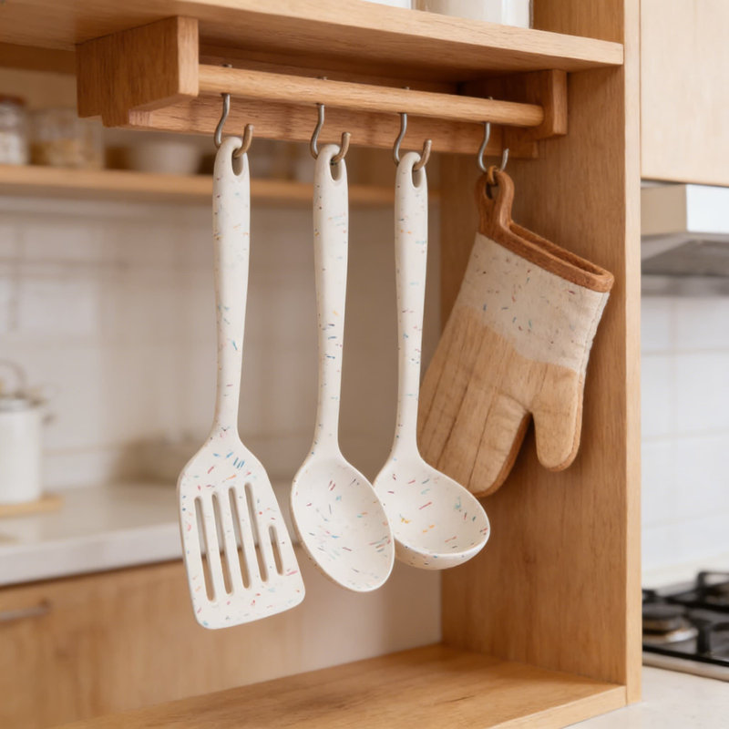 Ensemble d'ustensiles de cuisine en silicone 6 pièces avec noyau en acier inoxydable, résistant à la chaleur jusqu'à 480 ° F, conception anti-égratignure pour batterie de cuisine antiadhésive, lavable au lave-vaisselle