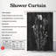 Rideau de douche standard noir et blanc à motif floral - 1 pièce-100722540