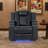 Davarious 37.8" Wide Modern Multifunctional Vegan Leather Dual Motor Power Recliner with Cup Holder (Set of 2)-108896634