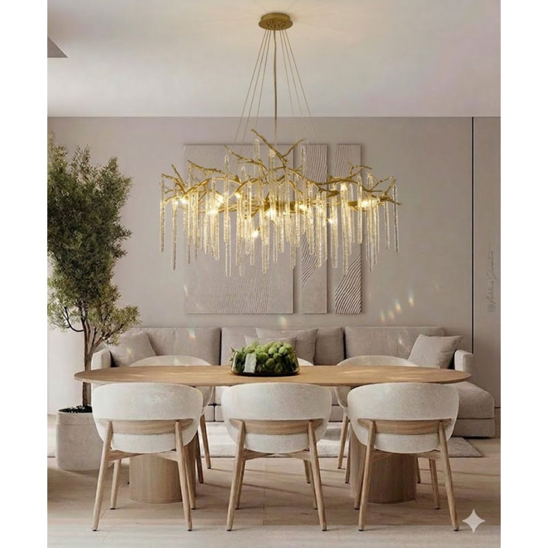 Transitional 16-Light Round Glass Chandelier 