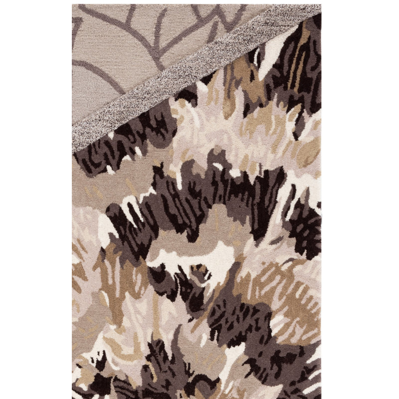 Tapis brun en laine touffeté à la main Thandi, Rectangle 8 pi x 10 pi