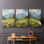 Lanscape Study Series C III - Ensemble de 3 toiles tendues avec châssis - Prêt à être accroché-374980066