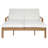Outdoor Double Lounge Chair With 5-Position Adjustable Backrest For Each Seat, Wood Patio Chaise Lounge With Removable Cushions For Patio, Poolside, Garden