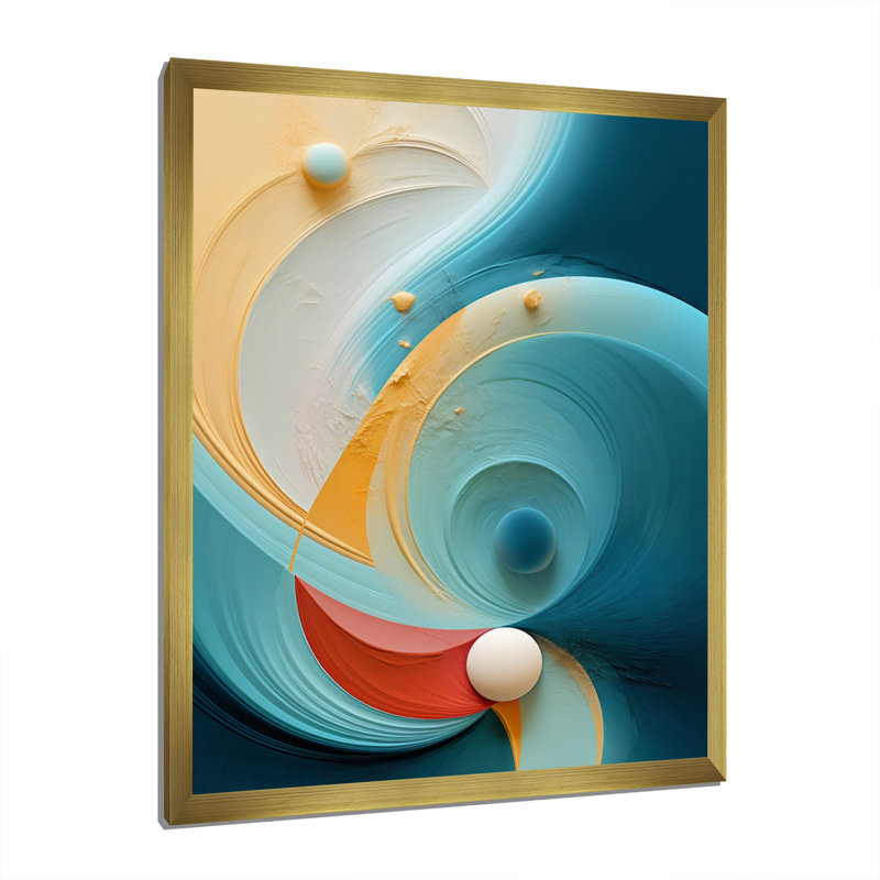 Contemplating Divinity Turquoise Retro - décoration murale géométrique moderne, H 20 po x l 12 po