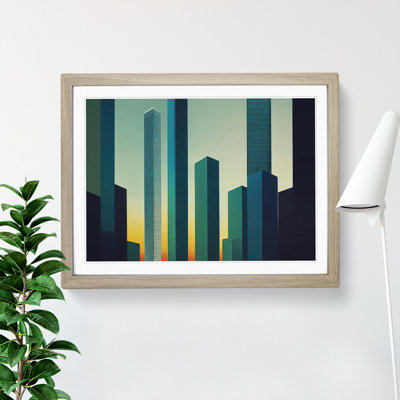 Elegant City Skyline Architecture 1 Piece Single Picture Frame Wall Art