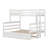 Wood Twin XL Over Queen Bunk Bed With Trundle, Ladder & Safety Guardrail, Can Be Separated Into 3 Beds-1472100829