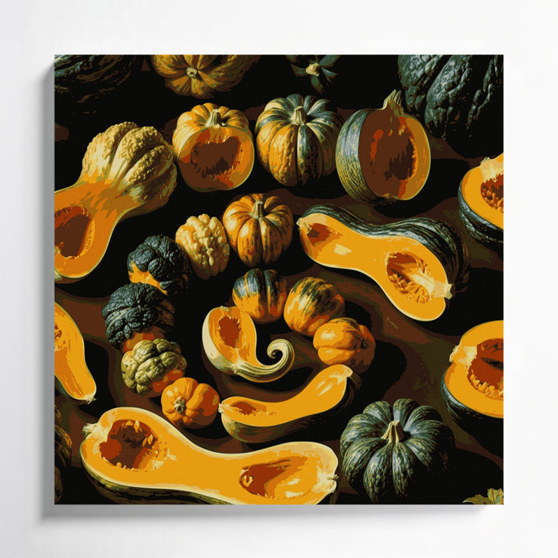 Légumes, art mural brun sur toile de Brown Squocha, H 8 po x l 8 po