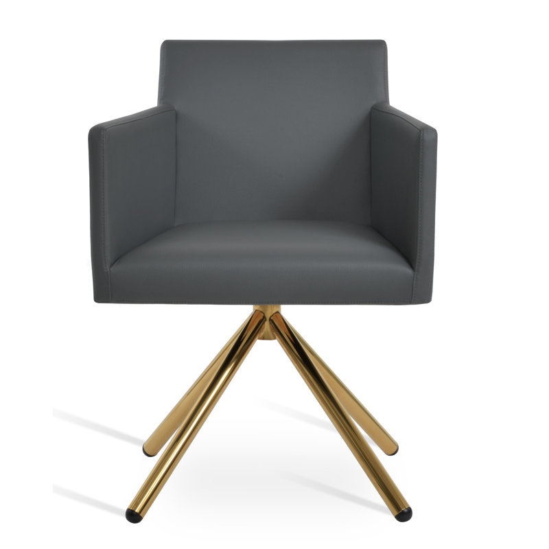 Fauteuil Harpoint, Gris, Or