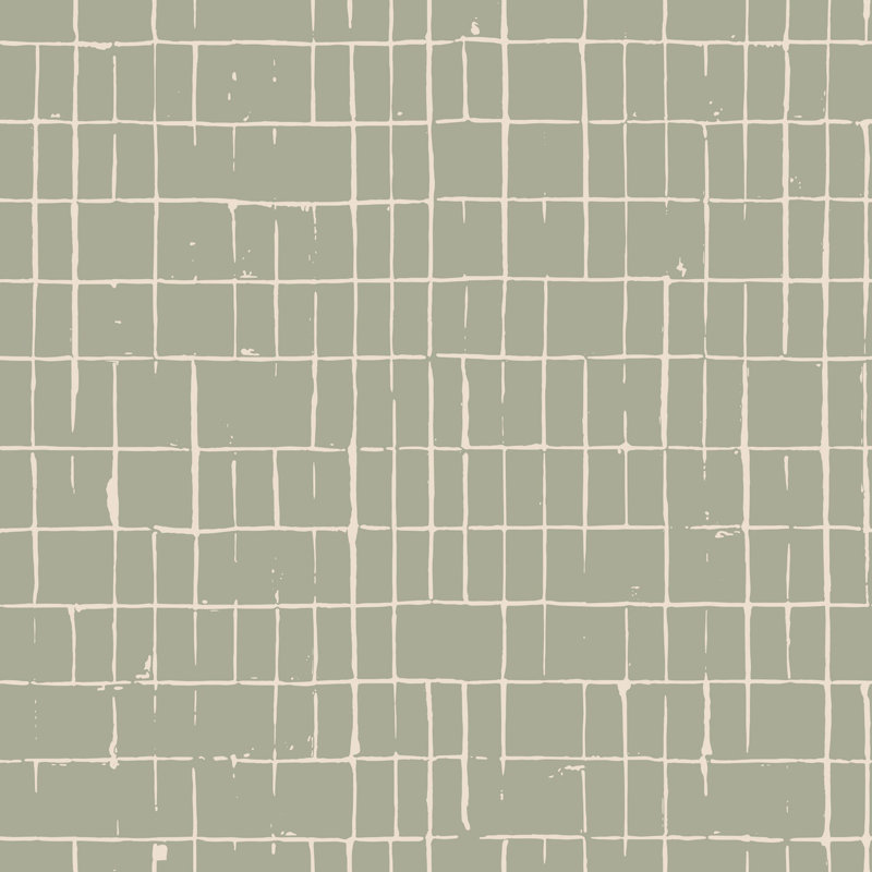 Papier peint Fractured Grid - sauge