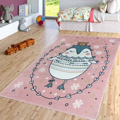 Area Rug Kids Bedroom Princess Sophie Penguin Modern Décor Nursery Playroom Carpet Mat by KC Cubs