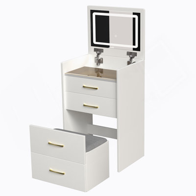 Meuble-lavabo 3 en 1 avec miroir ouvert
