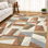 Tapis géométrique de qualité supérieure lavable à la machine Mayfield