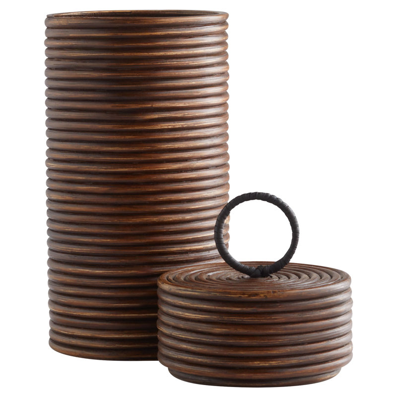 Papeete Wicker Jar, 19" H x 7" W x 7" D
