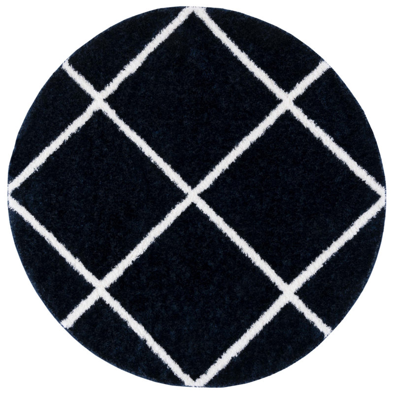 Tahoe Shag Performance Geometric Rug, Round 6'7"