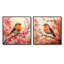«Robin Bird In The Spring Blossoms I» - art mural oiseau - ensemble d'art mural moderne 2 pièces-1935500208-1935500214-1935500209