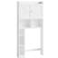 Armoire de rangement pour toilette autoportante, tablette réglable, portes doubles, tablettes ouvertes, blanc, idéal pour les articles de toilette de salle de bain