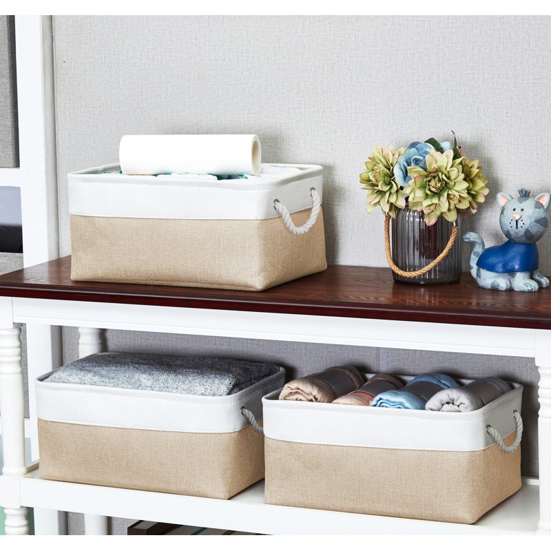Ensemble de bacs en tissu, Beige