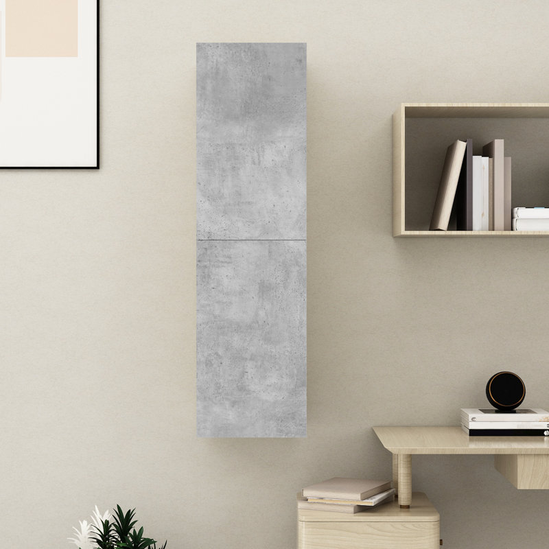 Dorminy H TV Stand, Concrete Grey, 60cm H x 30.5cm W x 30cm D