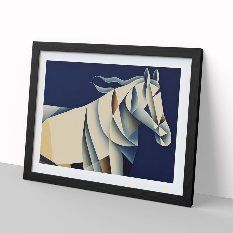 Soulful Horse Abstract - Framed Print, 46cm H x 64cm W x 2cm D, Black